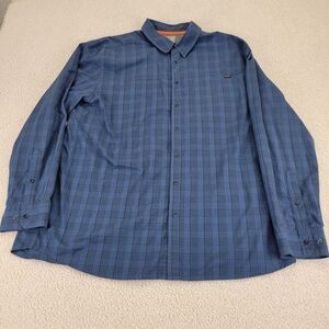 511 Tactical Shirt Mens XL Blue Plaid Casual logo Work Shirt Pocket‎